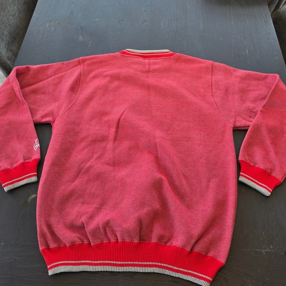 RARE Midwest Embroidery Ohio State‎ Buckeyes Sweatshirt Red Vintage Mens Large